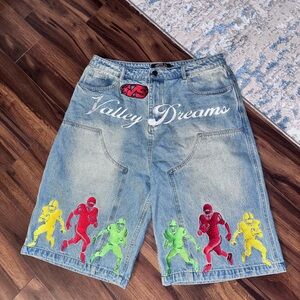 Vale lives valley dreams denim jorts worn once still like new size 34 waist